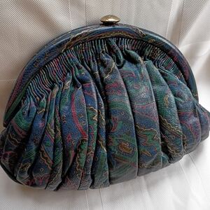 Sharif Vintage Leather Blue Green Spring Handbag Clutch Shoulder Bag Purse Color